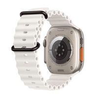 Correa Ocean Ultra OEM para Apple Watch 44/45/46/49 mm, silicona, hebilla negra ajustable, blanco